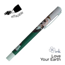 1 stylo plume roller - bleu - Ink Plastique Love You Earth Plumink - Modèles assortis