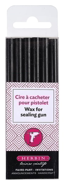 6 batons de cire à cacheter noir