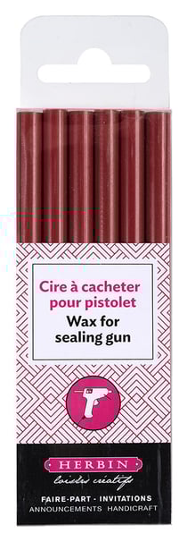 6 batons de cire pour pistolet - cerise