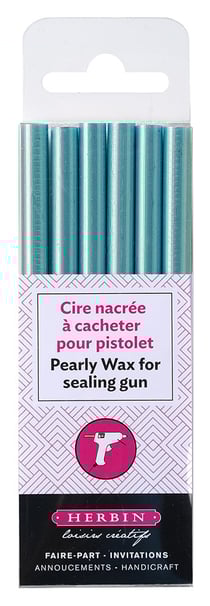 6 batons de cire à cacheter - bleu azur nacré