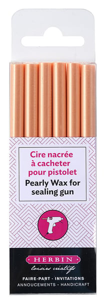 6 batons de cire à cacheter - effet nacré orange