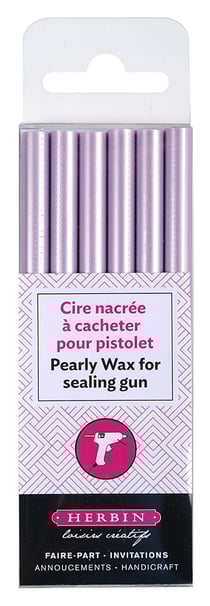 6 batons de cire à cacheter - lilas nacrée