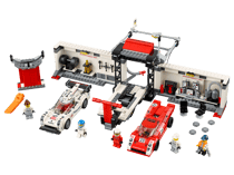 Le stand de la Porsche 919 Hybrid et 917K - LEGO® Speed Champions