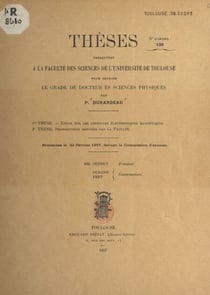 Étude sur les lentilles électroniques magnétiques - Suivi de Propositions données par la Faculté