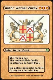 The noble Polish family Casafranca de Saint Paul. Die adlige polnische Familie Casafranca de Saint Paul.