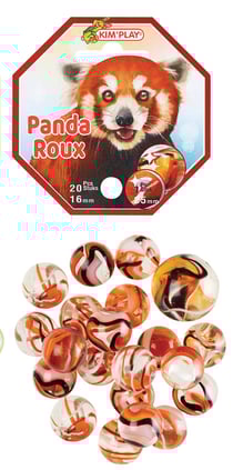 Filet de billes Kim'Play - Panda roux - 20 billes + 1 calot