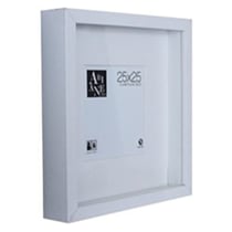 Vitrine avec passe-partout - 25x25 cm - Blanc