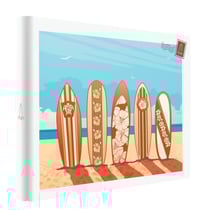 Illustration album traditionnel - 120v - Plage Surf