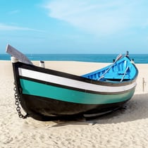 Toile 30x30 - Barque bleue