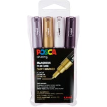 POSCA - UniPosca Lot de 8 feutres acryliques assortis, multicolores à  pointe ronde moyenne 2,5 mm - pour enfants et artistes, valables comme  couleurs