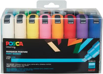 Lot de 16 marqueurs acryliques à base d'eau Pointe large biseautée - Posca - Couleurs basiques