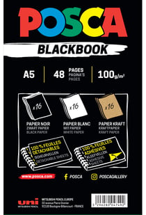 Album - Format A5 paysage - 96 pages - Black Book POSCA