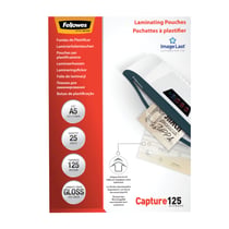 25 pochettes de plastification Imagelast - Fellowes - A5 - 125 microns - finition brillante