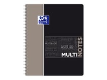 Cahier polypro à spirales - Format A4 21 x 29.7 cm - Multinotes - Oxford - 160 pages grands carreaux - Coloris assortis