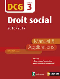 Droit social - Manuel et applications - DCG 3  (E-PUB 2) - 2016 - Format : ePub 2