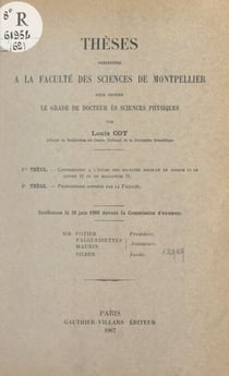 Contribution à l'étude des sulfates doubles de sodium et de cuivre II ou de manganèse II - Thèse présentée à la Faculté des sciences de Montpellier pour obtenir le grade de Docteur ès sciences physiques. Suivie de Propositions données par la Faculté