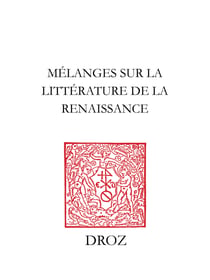 Mélanges sur la littérature de la Renaissance - À la mémoire de V.-L. Saulnier