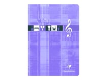 1 cahier de musique - Format A4 21 x 29.7 cm - Clairefontaine - 48 pages - Coloris assortis