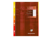 CLAIREFONTAINE A4 PERFORÉS PACK DE 100 COPIES DOUBLES - Papiers scolaires/Copies  doubles 5x5 