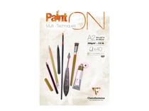 Clairefontaine Paint ON - Bloc encollé - A2 - 40 feuilles / 80 pages - blanc - papier cartonné