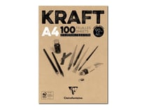 Bloc collé de 100 feuilles de Kraft brun - A4 - 90g
