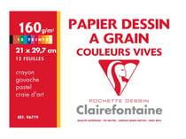 Dessin à Grain pochette 12+3F 24x32cm 180g. - Clairefontaine