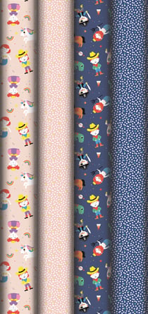 1 papier cadeau Excellia 80 g/m² - Héros de mon enfance - 2 x 0,70 m
