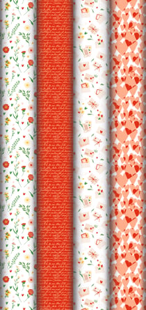 Papier cadeau Clairefontaine - 2 x 0,70 m - Motifs cœurs, cadeaux, romantique 