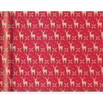 Papier cadeau Clairefontaine - Rennes rouges - spécial petits paquets