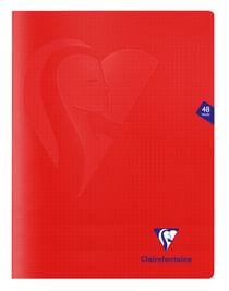 Cahier polypro  - Format 24 x 32 cm - Mimesys - Clairefontaine - 48 pages - Rouge