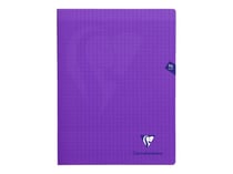 Cahier polypro - 24 x 32 cm - Mimesys -Clairefontaine - 96 pages grands carreaux - Violet