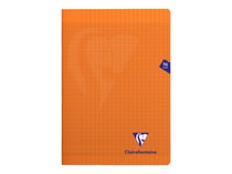 Cahier polypro - Format A4 21 x 29.7 cm - Mimesys -Clairefontaine - 96 pages grands carreaux - Orange