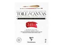 Bloc de 10 feuilles de toile coton blanc enduites Fleur de Lys Clairefontaine - 24 x 30 cm 345 g/m²
