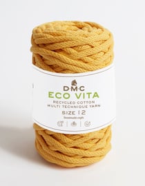 Pelote de fil à tricoter - DMC - Eco Vita 12 - Jaune soleil 091