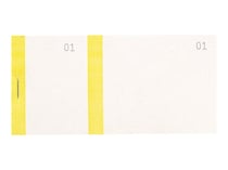 Exacompta – Bloc vendeur à bande couleur jaune – 100 feuillets – Double numérotage – 6,6 × 13,5 cm
