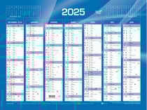 Calendrier de banque 2025 Quo Vadis - 14 mois - Bleu - 55 x 40,5 cm