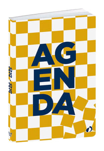 Agenda scolaire journalier 2025/2026 Quo Vadis - Jaune et blanc - 12 x 17 cm - Trinidad Damier