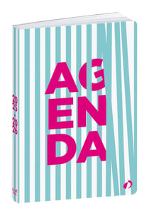 Agenda scolaire journalier 2025/2026 Quo Vadis - Bleu et blanc - 12 x 17 cm - Trinidad rayures