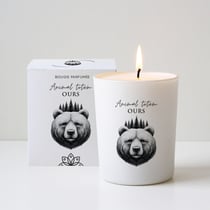 Bougie végétale parfumée La Chandelière - Animal totem Ours - 180g