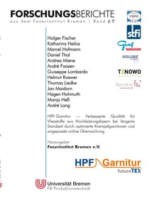 HPF-Garnitur - Verbesserte Qualität für Vliesstoffe aus Hochleistungsfasern bei längerer Standzeit durch optimierte Krempelgarnituren und angepasste online Überwachung