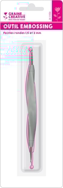 Outil embossing Graine Créative - 2 embouts - Ø 1.5 + 2.0 MM
