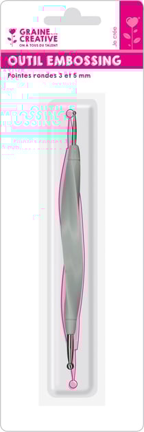 Outil embossing Graine Créative - 2 embouts - Ø 3.0 + 5.0 MM