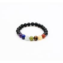 Bracelet perles 8 mm - 7 chakras et onyx
