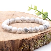 Bracelet howlite blanche perles - 8mm