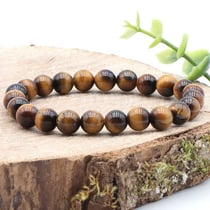 Bracelet oeil de tigre perles - 8mm