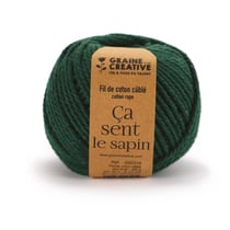Bobine de coton câblé pour macramé - Graine Créative - 25mm x 80 m - Vert forêt