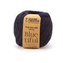 Bobine de coton câblé pour macramé - Graine Créative - 25mm x 80 m - Indigo