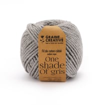 Bobine de coton câblé pour macramé - Graine Créative - 25mm x 80 m - Gris