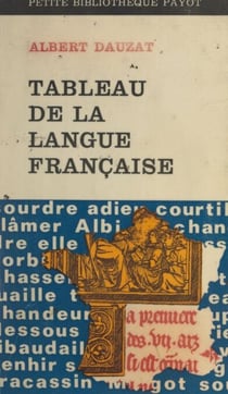 Tableau de la langue française - Origine, évolution, structure actuelle