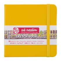 Carnet de croquis - 12 x 12 cm - Sketchbook - Talens Art Creation - 80 pages unies - Jaune